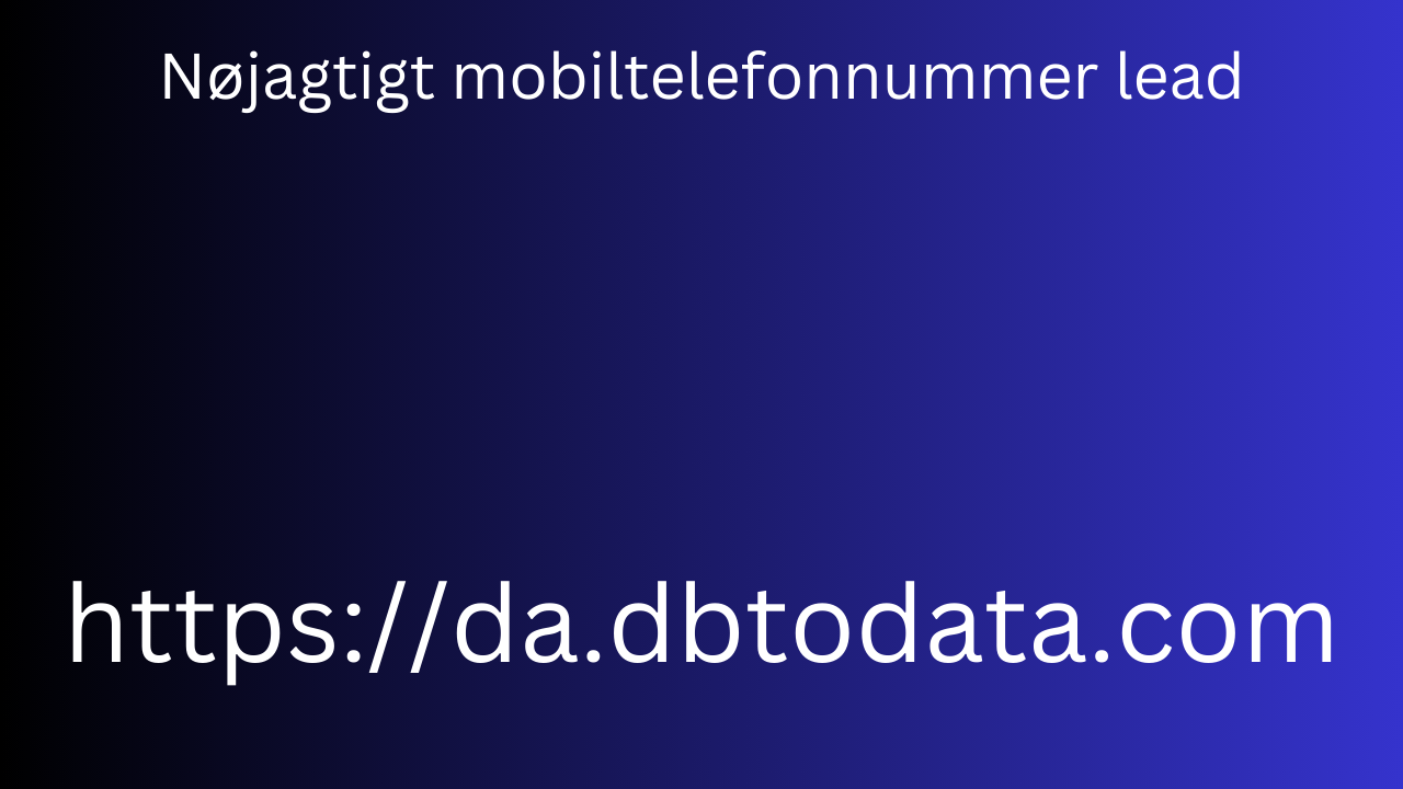 Nøjagtigt mobiltelefonnummer lead