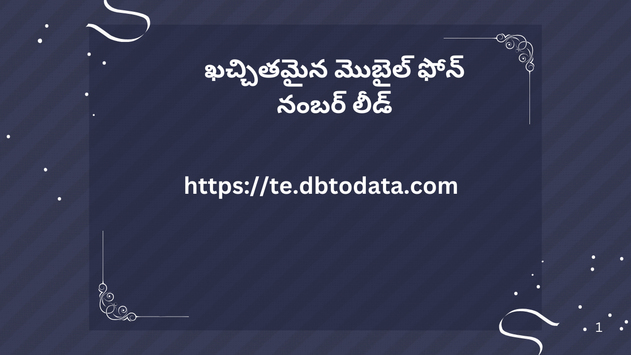 ఖచ్చితమైన మొబైల్ ఫోన్ నంబర్ లీడ్