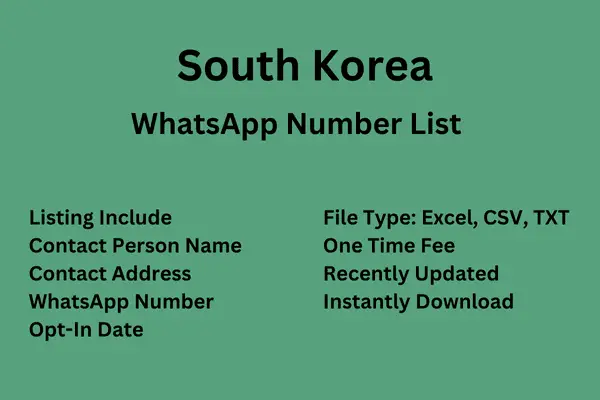 South Korea WhatsApp Number List