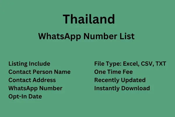 Thailand WhatsApp Number List